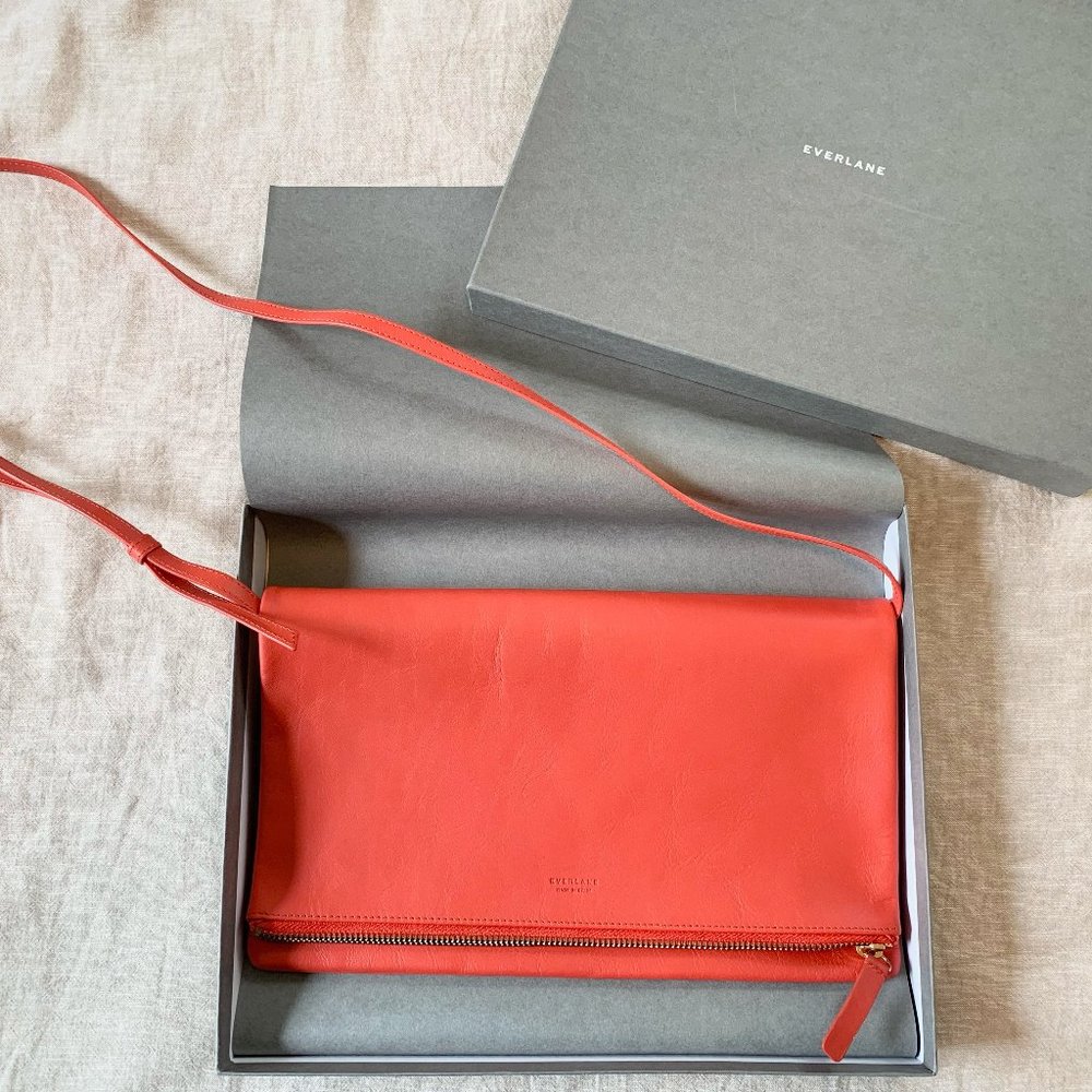 Everlane The Foldover Crossbody/ Shoulder Bag Vibrant Red